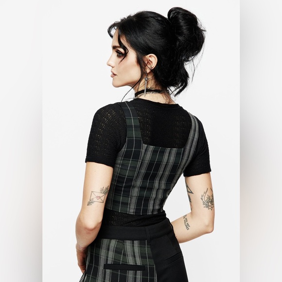 NWT Disturbia Checkmate Lace Up Corset Top US 2 / UK 6 - Picture 6 of 7